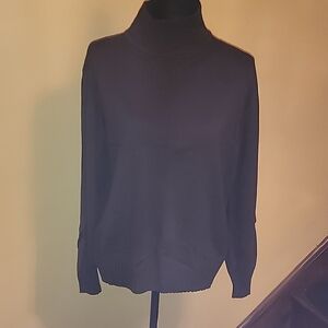 Dressbarn Brown Turtleneck Sweater XL Relaxed Fit Long Sleeve Knit